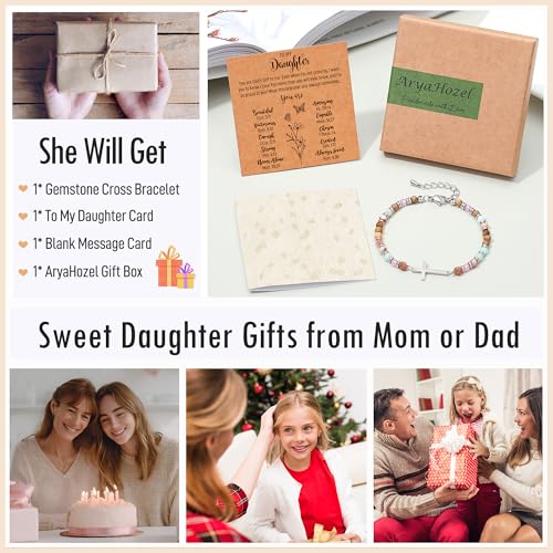 Crystal Cross Bracelet for Women Teen Girls Christmas Birthday Gifts - style: Daughter