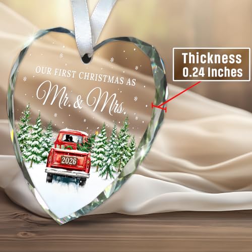 Wedding Gifts for Couples 2026, First Christmas Married Ornament 2026 - color: 1st Mr & Mrs 2
