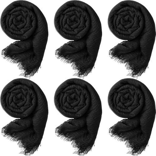 Geyoga 6 Pcs Women Scarf Shawl Hijab Scarves - color: Black