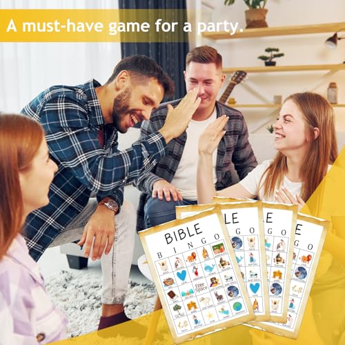 24 Players Birthday Bingo Cards Bible Bingo Fun Family Games Bingo Accessories Party Supplies Bible Games Party Bingo Game Multiplayer Games for Christian Sunday Vacation Family Party Activity - DH382
