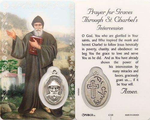 Premium assorted Holy Cards with Medal | Catholic Saints and Prayers with medals (Saint Benedict)