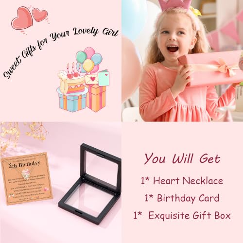 3-12 Year Old Birthday Gifts Heart Cross Necklace Gifts - style: 4th Birthday