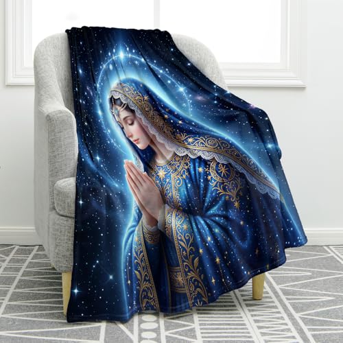 Jekeno Virgin Mary Gifts Blanket Catholic Religious Throw Blanket - color: Virgin Mary Praying, size: 60x80 Inch