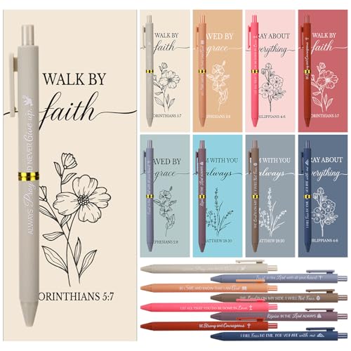 96 Pcs Bible Verse Pens & Scripture Bookmarks Inspirational Christian Gifts
