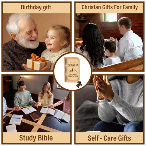 Grandpa Bible Verse Box, Personalized Name Keychain, 150 Color Coded Scripture Cards, Christian Gift for Grandpa, Gift Father's Day - color: Grandpa Bible