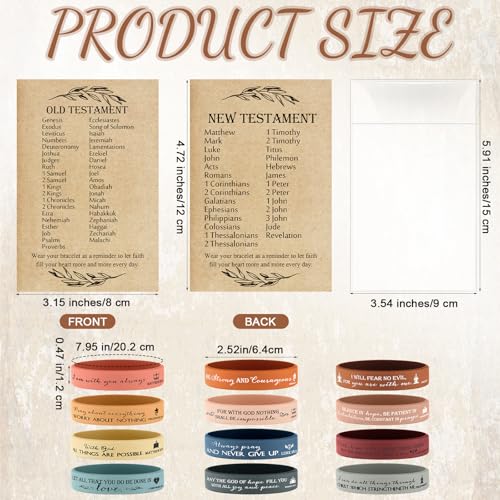 HyDren 36 Sets Bible Verse Bracelets, Religious Gifts Bulk - color: Morandi Color