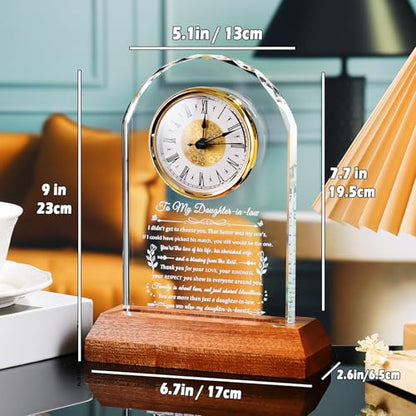 Arikyrist Glass Clock Daughter in Law Gifts from Mother-in-Law - color: Daughter-in-law