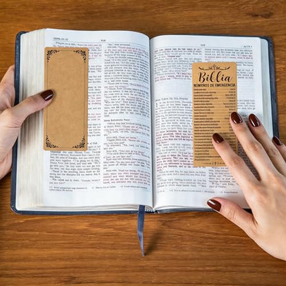 120Pcs Spanish Bible Emergency Numbers Bookmarks 2.28 X 5.31 in - color: Kraft Paper