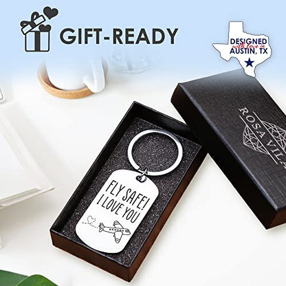 Rosa Vila Keychains For Women & Men, Gifts For Mom, Bonus Mom, Aunt, Sister, Dad, Grandma, Nurse, Teens, Coach, Teacher Pilot - style: Fly Safe Keychain