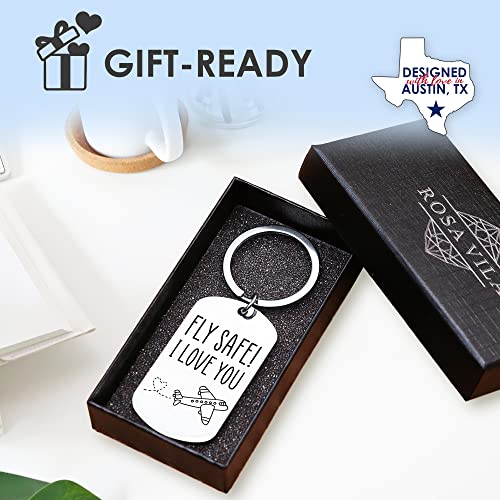 Rosa Vila Keychains For Women & Men, Gifts For Mom, Bonus Mom, Aunt, Sister, Dad, Grandma, Nurse, Teens, Coach, Teacher Pilot - style: Fly Safe Keychain