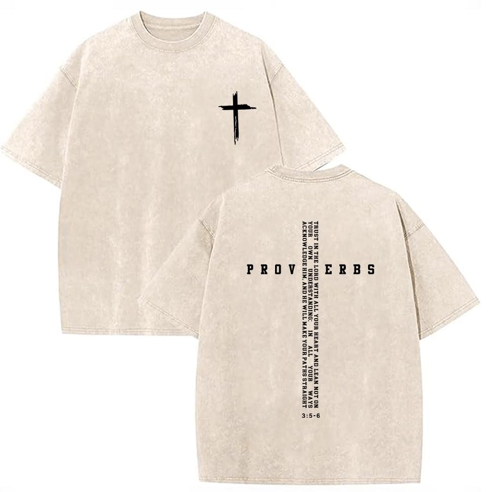 Jesus is King Shirt Christian Shirts for Men Oversized Religious Top - color: Apricot, size: X-Large