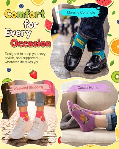 Vabean 36 Funny Men's Socks - color: Fruits Pattern