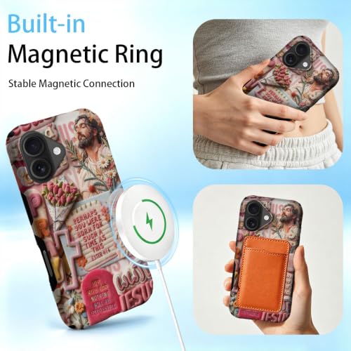 Compatible with iPhone 16 Case,Wireless Charging Compatible,Patented 2‑in‑1 Dual‑Layer Protection, Hot Transfer Print Hard Shell Cover - Bible Verse Aesthetics - color: Bible verse aesthetics, size: iPhone 16