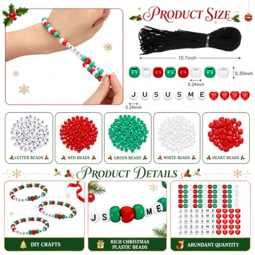Ferreve 35 Sets Jesus Love Me Bracelet Crafts Sunday School Christmas - color: Christmas, style: Jesus Love Me