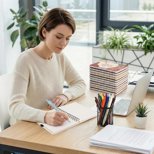 Sprial Notebooks with Pens Bulk, 48 Pack, 5.5 x 4.7 Inch Aesthetic - color: Bohemian