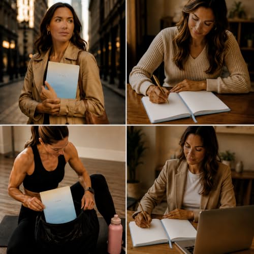 WORLD TRAVELER Large Lined Journal Notebook 256 Ruled White & Ivory Pages - color: Abstract Ombre