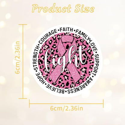 100 Pcs Breast Cancer Awareness Stickers, Pink Ribbon Support Decals - color: Breast Cancer Awareness