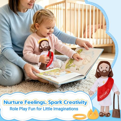 Dressable Jesus Plush, Keepsake Toy for Baptism, Easter & Christmas (Red) - color: Red