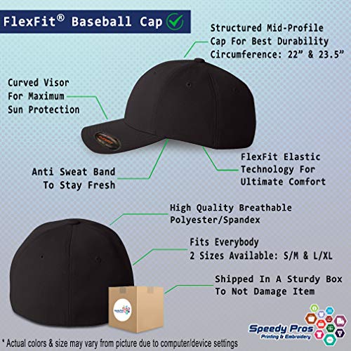 Flexfit Cap for Men & Women Embroidered Cone Cross Red Jesus Faith Christ God Flexfit Hats Baseball Caps - color: Black Personalized Text Here, size: Small-Medium