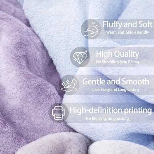 KiKiLuna Personalized Child of God Flannel Throw Blanket, 4 Background Colors, 7 Center Designs, Custom Name Christian Easter Affirmation Cozy Gift for Kids - color: Design 12
