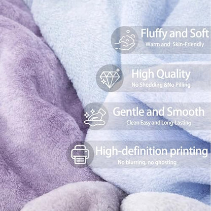 KiKiLuna Personalized Child of God Flannel Throw Blanket, 4 Background Colors, 7 Center Designs, Custom Name Christian Easter Affirmation Cozy Gift for Kids - color: Design 12