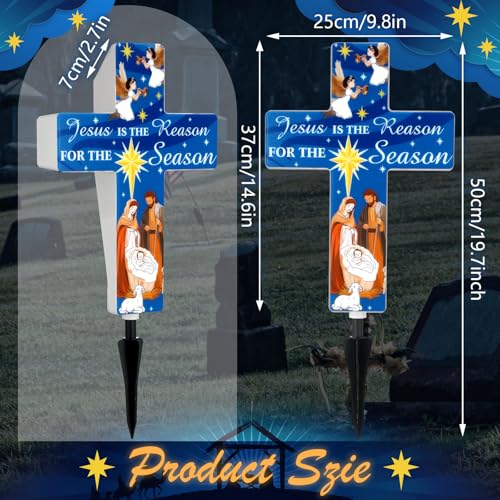 Yousoontic Christmas Solar Stake, Jesus is the Reason for the Season - style: Jesus is the Reason for the Season