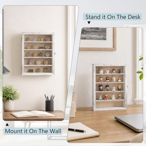 GMFrames 11x14 Wooden Shadow Box Frame with Removable Shelves Deep Display Case for Military Medals Keepsakes White - color: White, size: 11x14