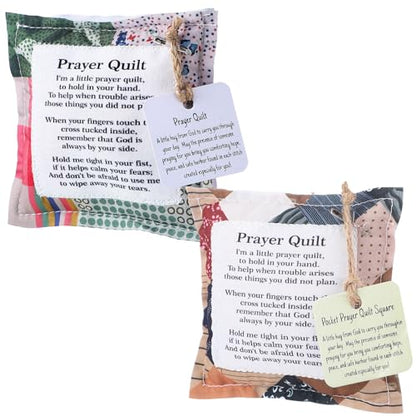 Fanfanwin 2 Pack Prayer Quilt with Cross, Mini Patchwork Scripture, Classic - style: Classic