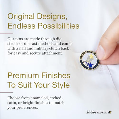 SHOP AWARDS AND GIFTS Service Recognition Lapel Pins - style: Exceeding Expectations (Pack of 18)