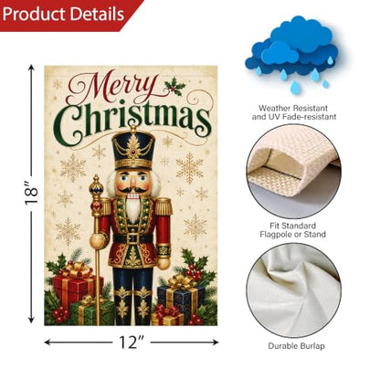 Louise Maelys Christmas Nutcracker Garden Yard Flag 12x18 Inch - color: Multi-3