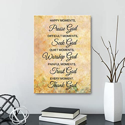 OTINGQD Happy Moments Praise God Wall Art,Christian Home Decor - color: Happy Moments