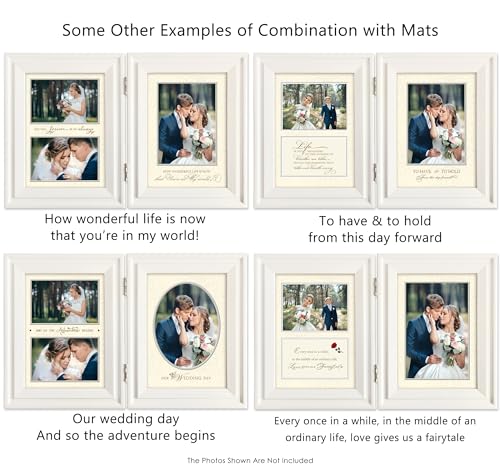Wedding Frame, Wedding Gift for Couple, 7 Mats for 3.5x5, 4x6 & 5x7