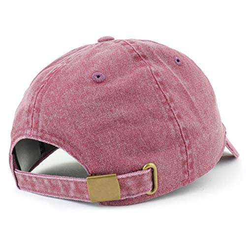 Trendy Apparel Shop Cross Embroidered Washed Cotton Adjustable Cap - color: Burgundy