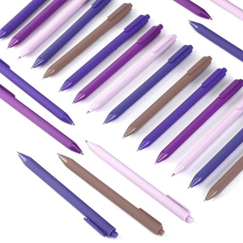 100 Pcs Ballpoint Gel Pens Bulk Retractable, Purple Series - style: Purple Series