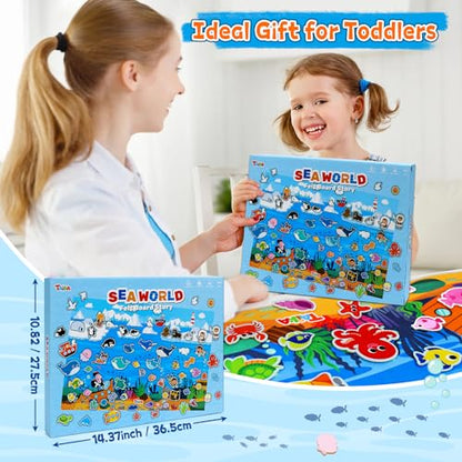 Taika 70Pcs Ocean Creatures Felt Story Board Set, 43x28inches Flannel Board - color: Ocean Creatures