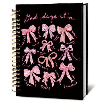 LIANGW God Says You Are Christian Bible Notebook Journal Gifts for Women - color: God Says I'm - Black