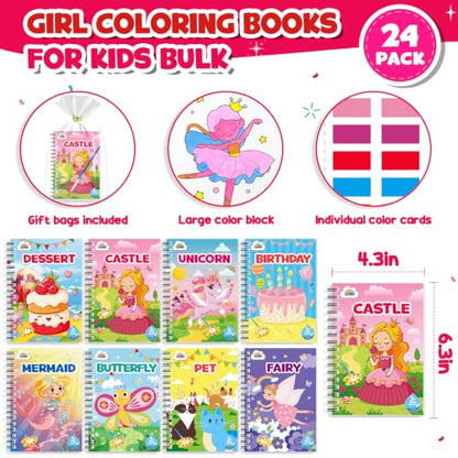 ZMLM 24 Pack Coloring Books - Birthday Party Favors for Kids 4-8 Craft Gift - style: Girl
