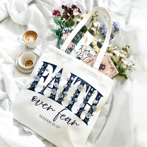 Bible Tote Bags Cute Christian Preppy Canvas Tote Bag Christian Gifts for Women Reusable Shopping Bags(Parent) - color: Faith-1