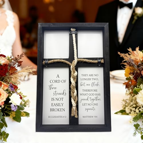 LianheCy A Cord of Three Strands Wedding Sign, Black, 15"X10" - color: Routine-Black