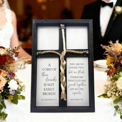 LianheCy A Cord of Three Strands Wedding Sign, Black, 15"X10" - color: Routine-Black