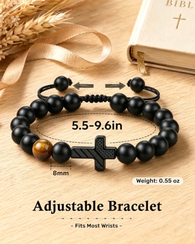 Trinckle Cross Bracelet for Men, Soccer Baseball Gifts for Teen Boy - color: Philippians4 13