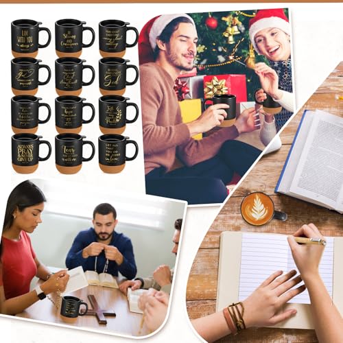 FillTouch 12 Pcs Christian Gifts Coffee Mugs Bulk,Black,Classics - color: Black, size: Classics