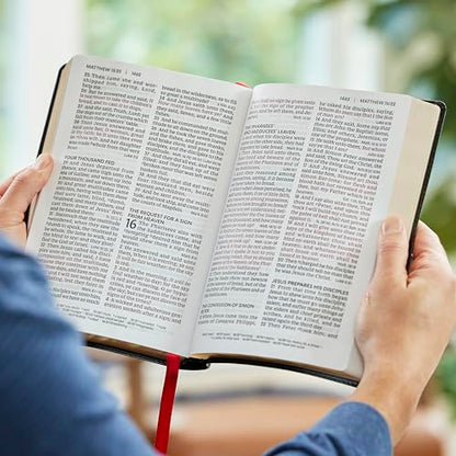 KJV Giant Print End-of-Verse Reference Bible, Brown Leathersoft, Red Letter, Comfort Print
