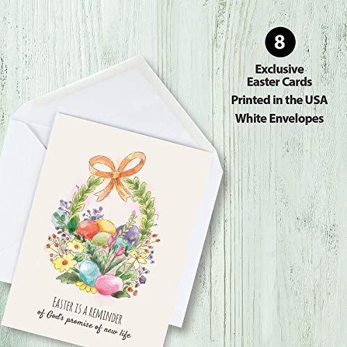 Current Easter Egg Basket Value Greeting Card Set - Value Pack of 8 Cards for Kids & Adults With White Envelopes, 1 Design Prints, Large 5" x 7" Greetings - color: Basket