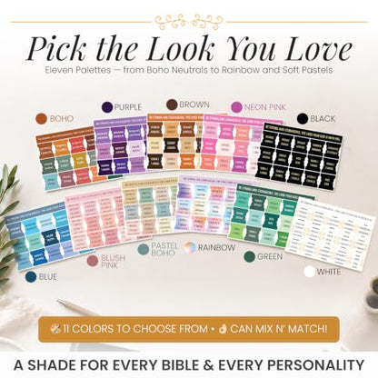 90 Christian Bible Tabs for Women, Men, and Kids - White - color: White