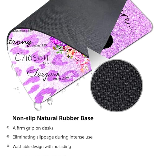 African American God Says You are Mouse Pad, Purple Glitter Cute Desk Mat - color: Pink Grey