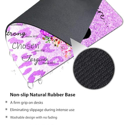 African American God Says You are Mouse Pad, Purple Glitter Cute Desk Mat - color: Pink Grey