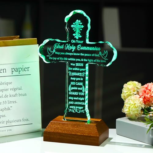 Ornalrist First Holy Communion Gifts for Girls Boys Crystal Christian Gift - color: First Holy Communion