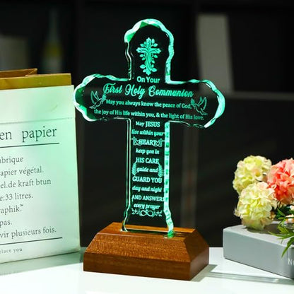 Ornalrist First Holy Communion Gifts for Girls Boys Crystal Christian Gift - color: First Holy Communion