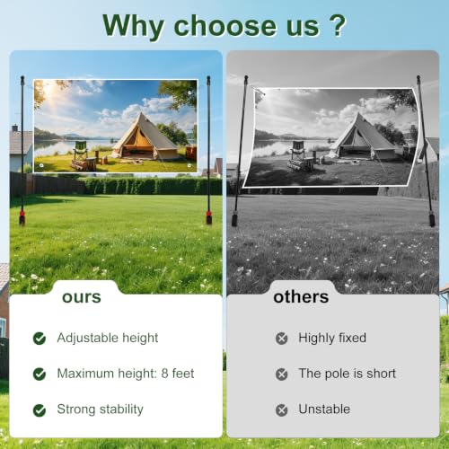 6.5FT Outdoor Banner Stand ,Adjustable Banner Pole with 2 Stakes